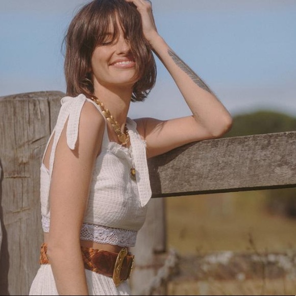 SOLD💫 Chasing Unicorns Precious Angel Embroidered Cropped Camisole sz S - Picture 7 of 15